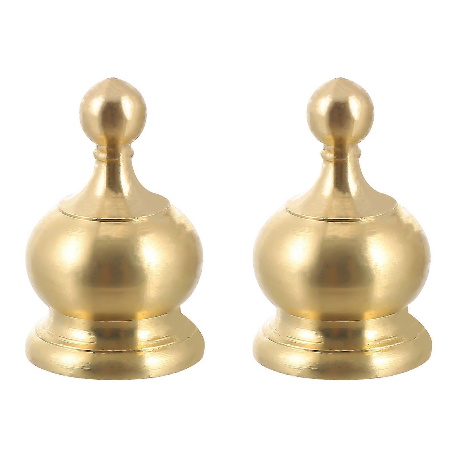 Lamp Screw Knob Crown Shape Copper Decorative Bedroom 2Pcs