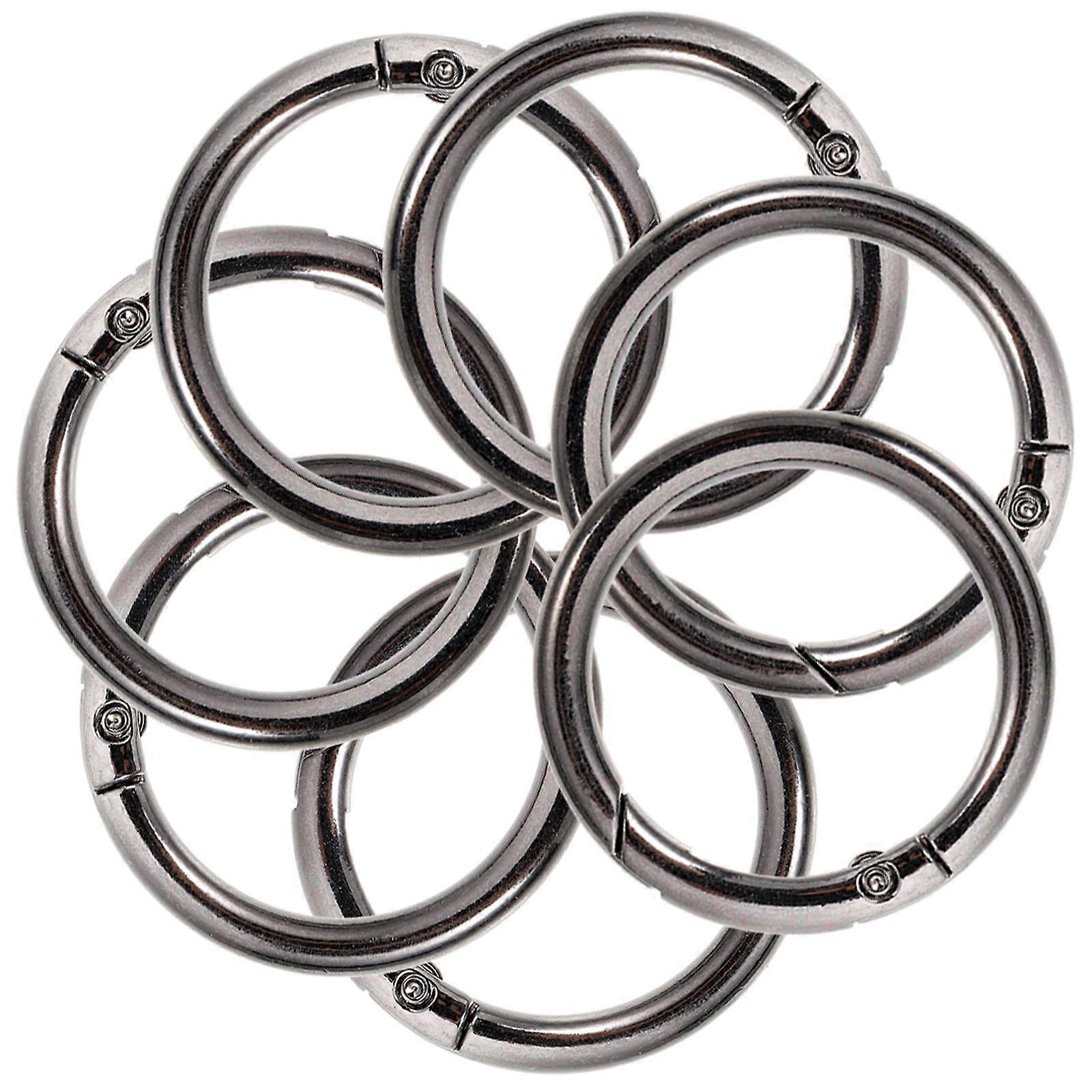 DIY Use Black Alloy Key Rings 10Pcs Flat Metal Split Rings