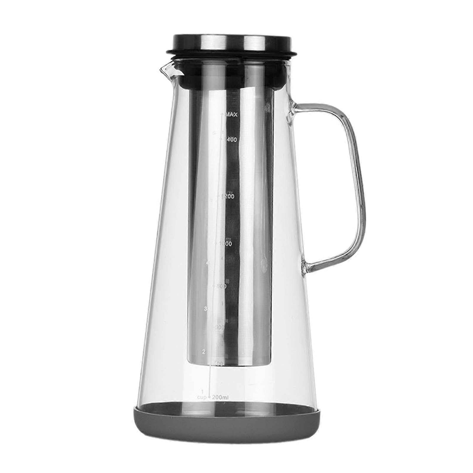 Cold Brew Coffee Maker with Spout 1500ml Clear Large Capacity Tea Infuser Pitcher for Dual Use