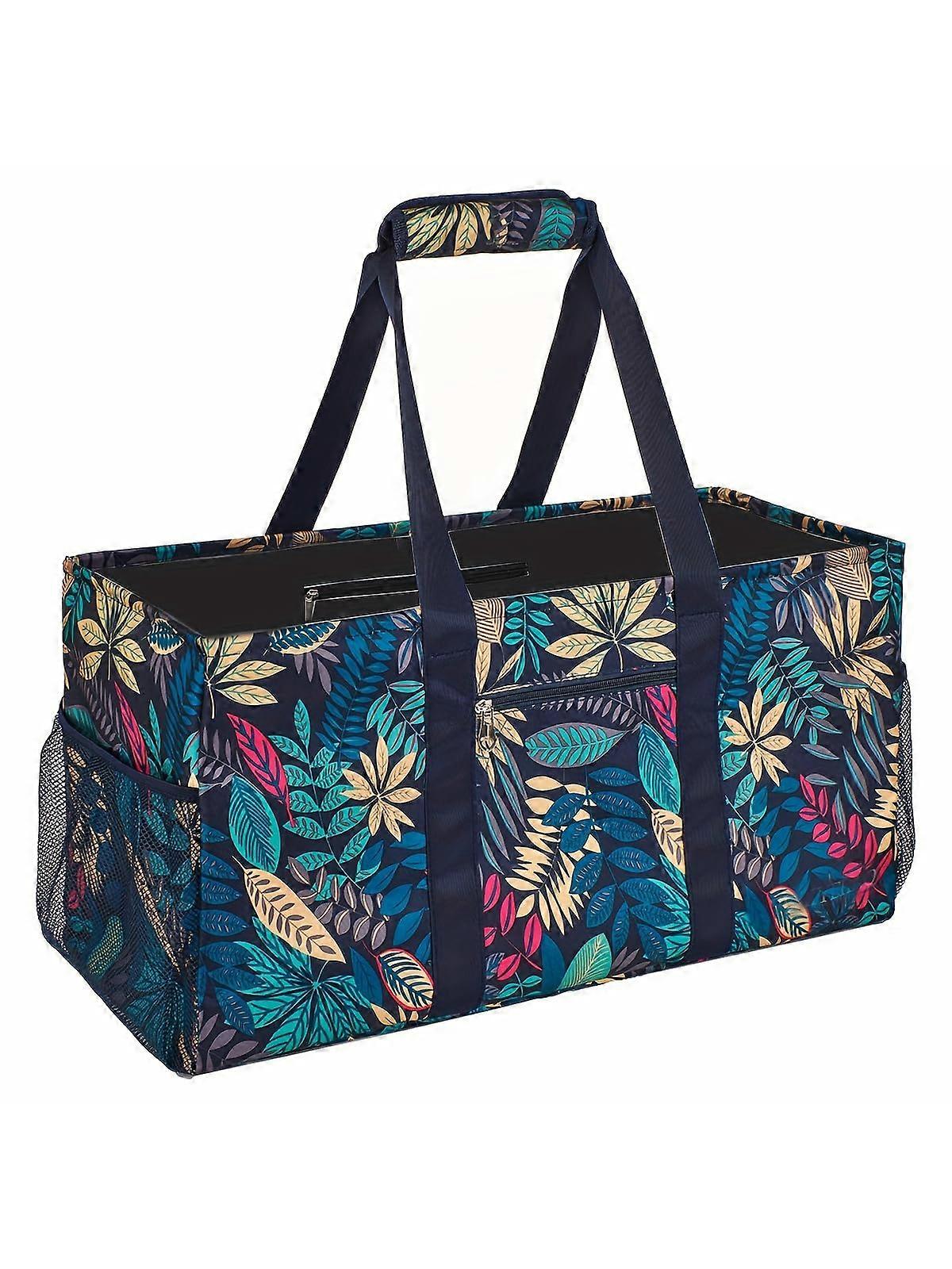 Extra Large Waterproof Oxford Utility Tote Bag with Pockets, Foldable MultiPurpose Storage Organizer