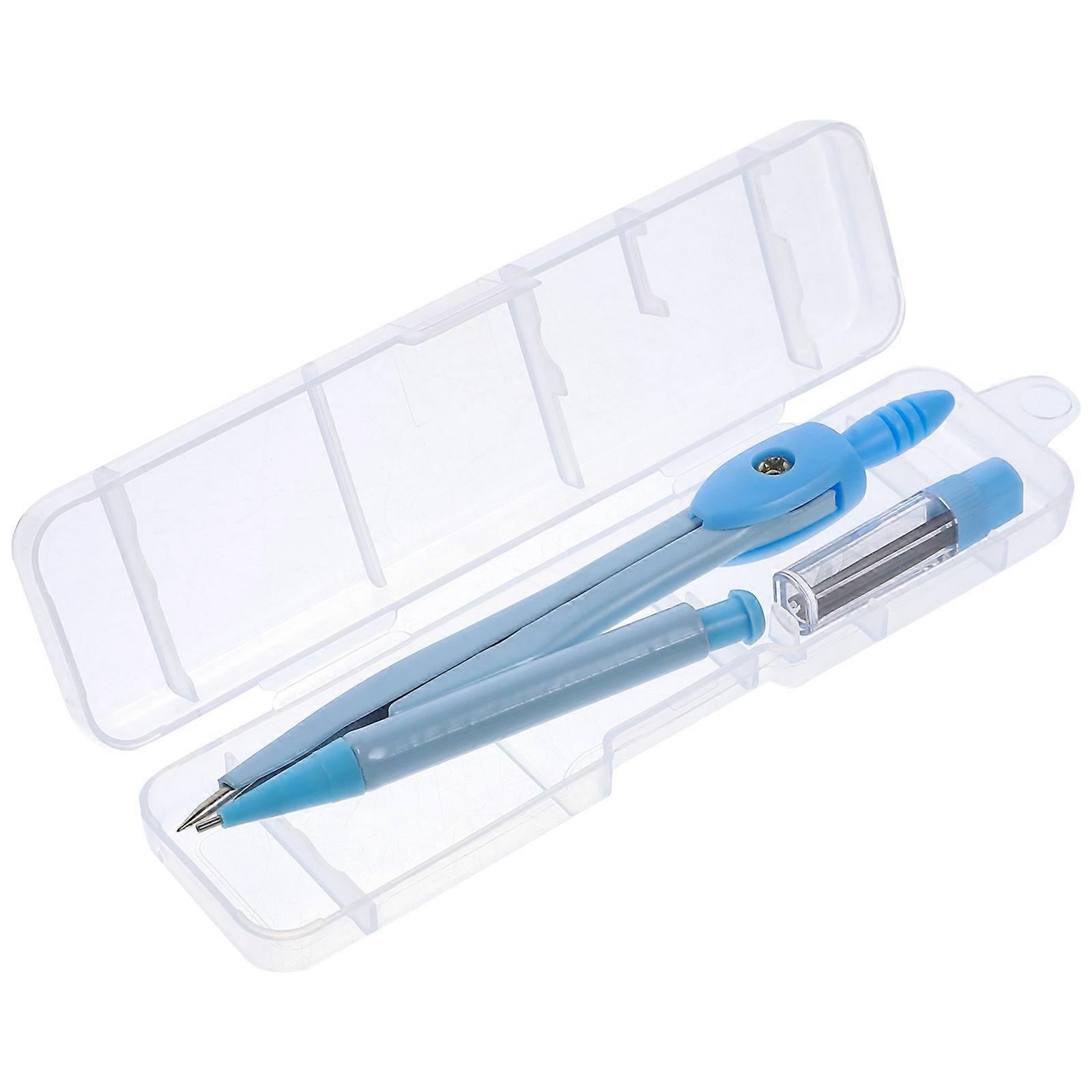 Round Compass Stationery Math Compasses for Drawing Circles 1Set Portable Blue