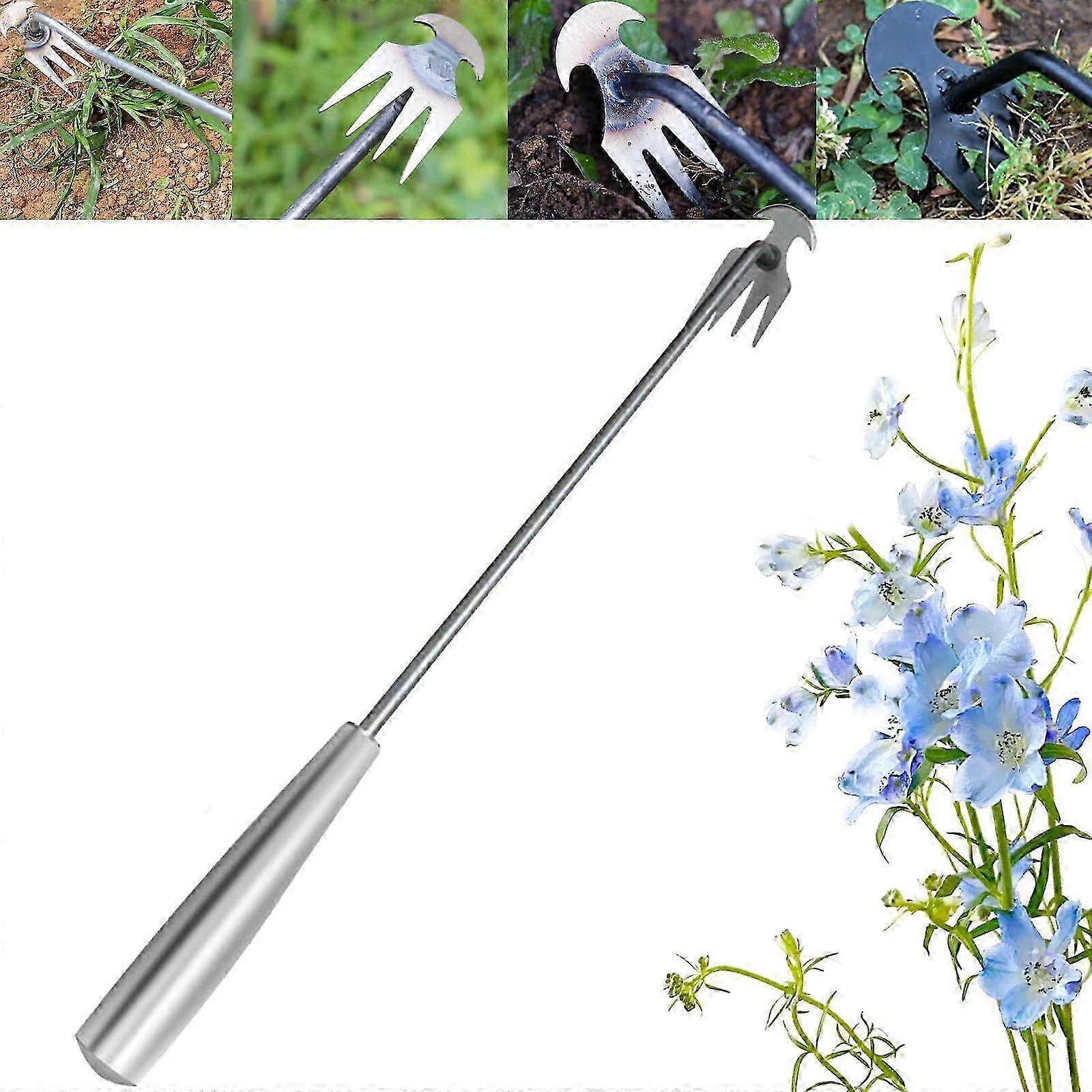2026 Foxyle Weed Puller Tool,Foxyle Weed Tool,Uprooting Weeding Tools,4 Teeths Dual Purpose