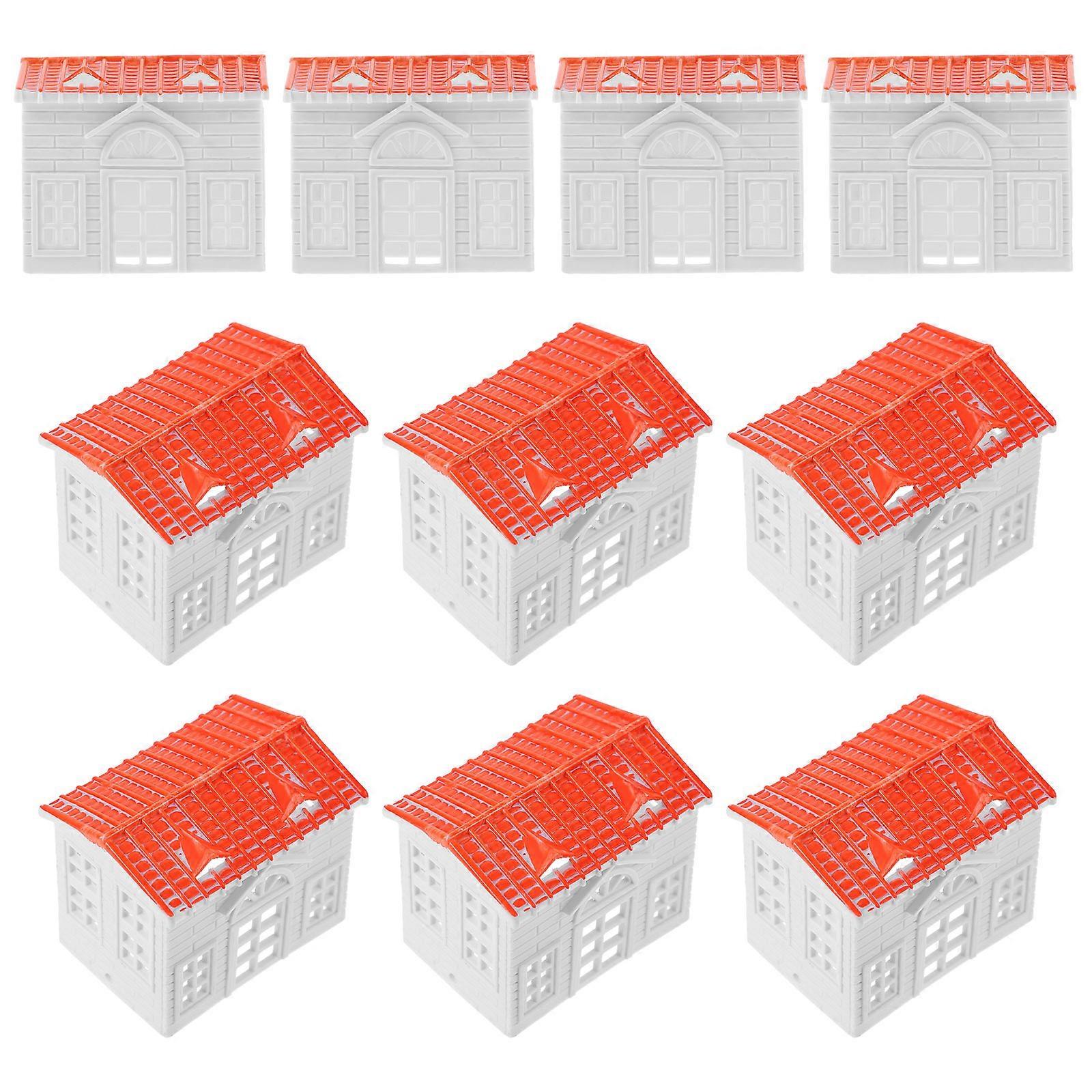 Simulation Building Model 10Pcs Small Villa Models Decoration Compact Size for Model Enthusiasts