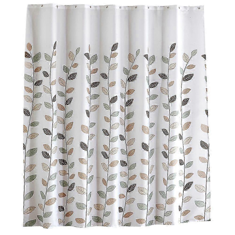 2026 Polyester Leaf Shower Curtain Thickened Waterproof Bathroom Accessories