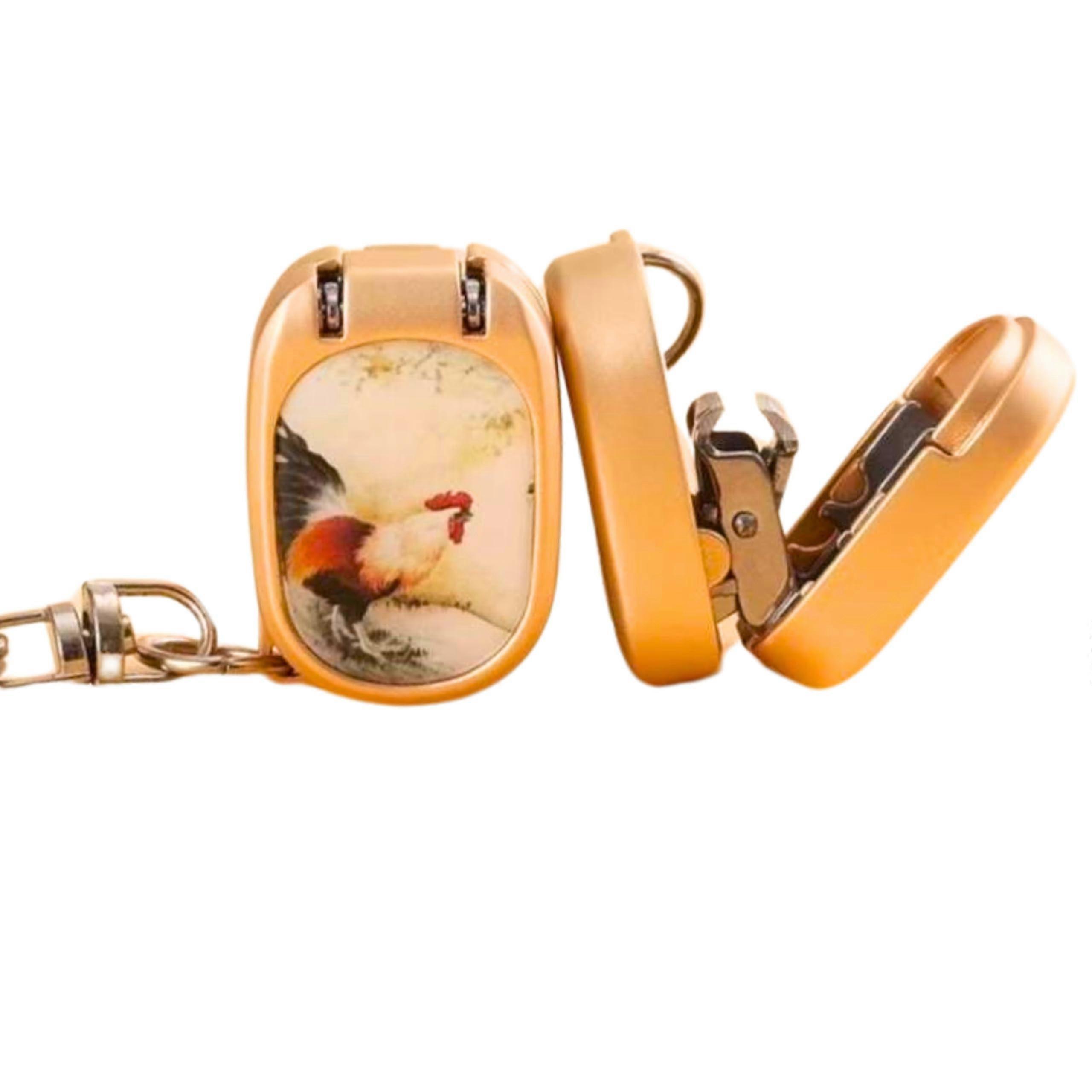 Mini Nail Clippers Keychain Rooster Zodiac Design with Foldable Sharp Cutter and Nail File