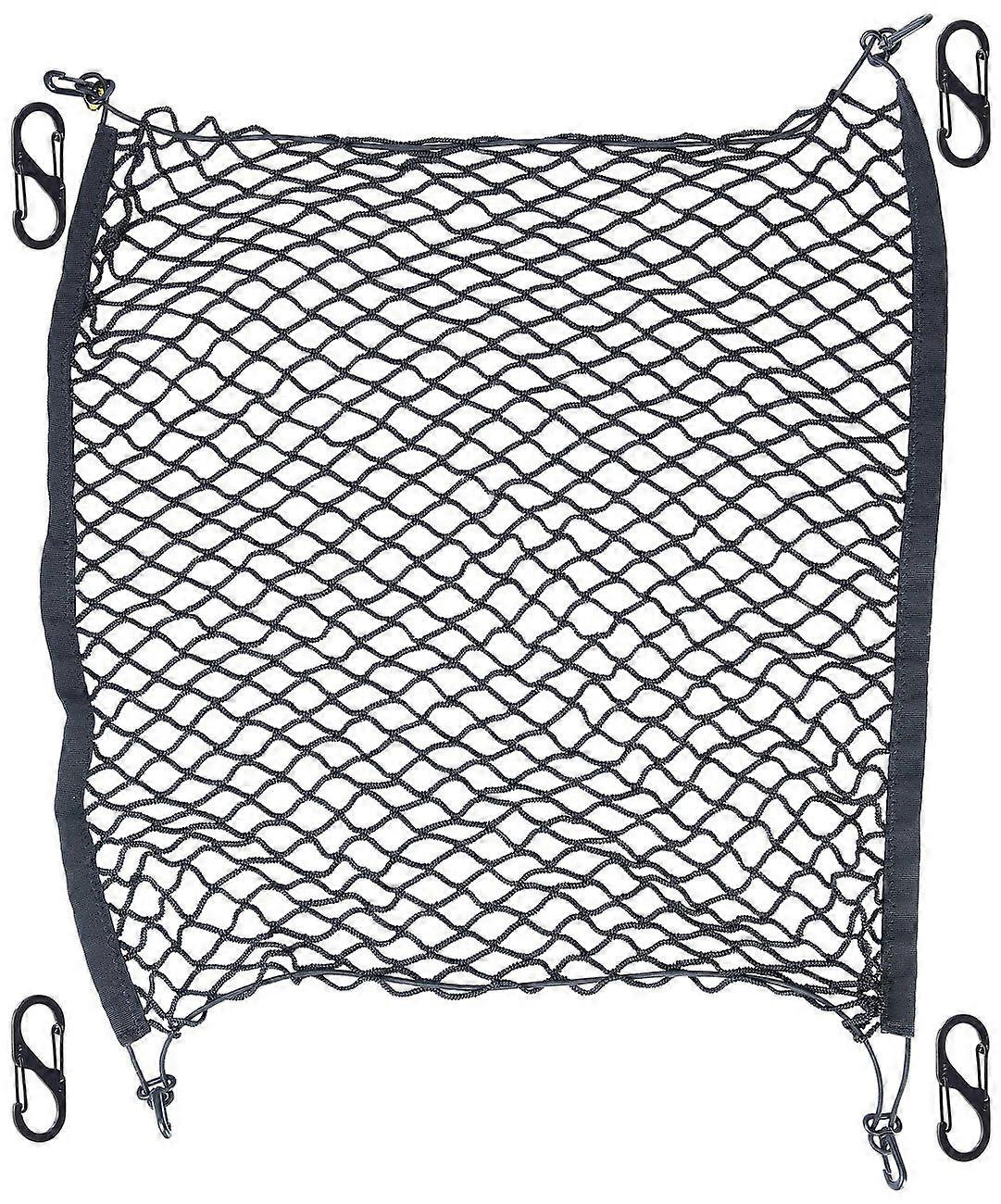 Car Boot Cargo Net, Stretchable 70x70cm Universal Trunk Organizer with Clips for Secure Storage
