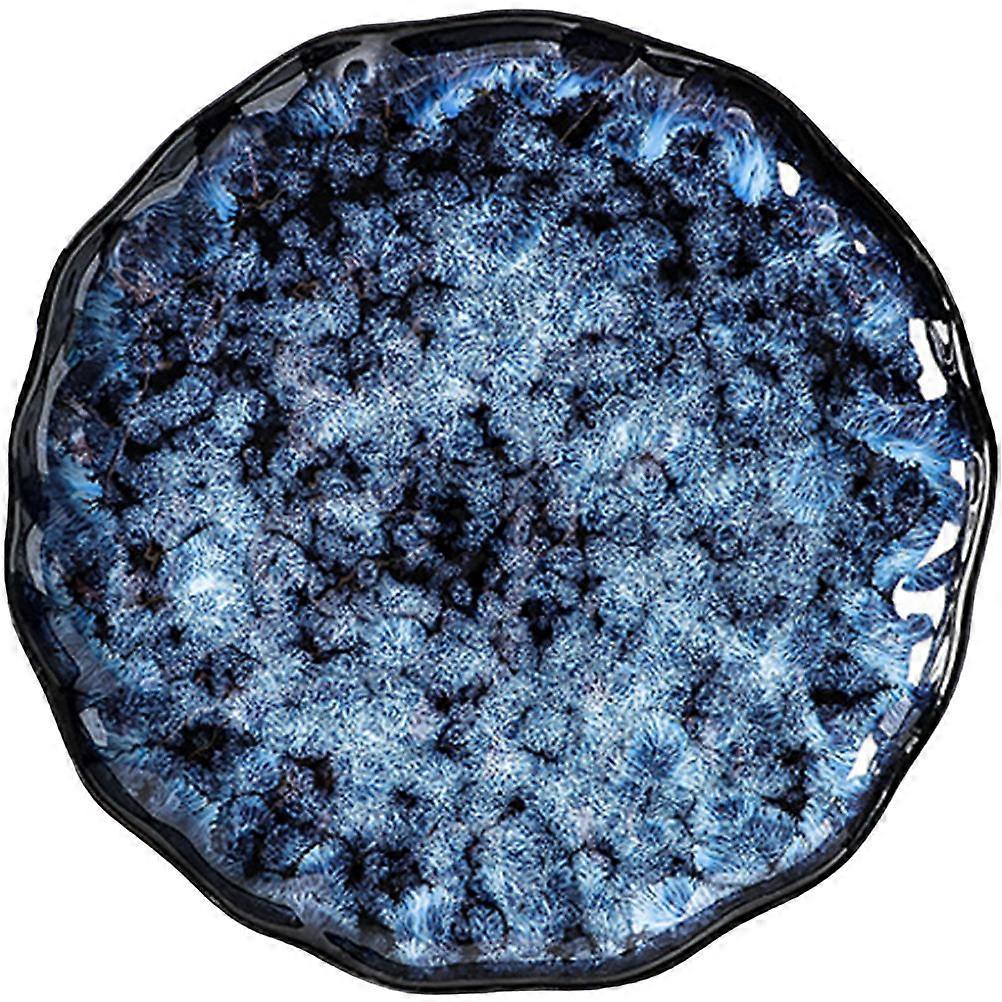 Blue Enchanted Ceramic Restaurant Plate for Food Serving Pasta Dish