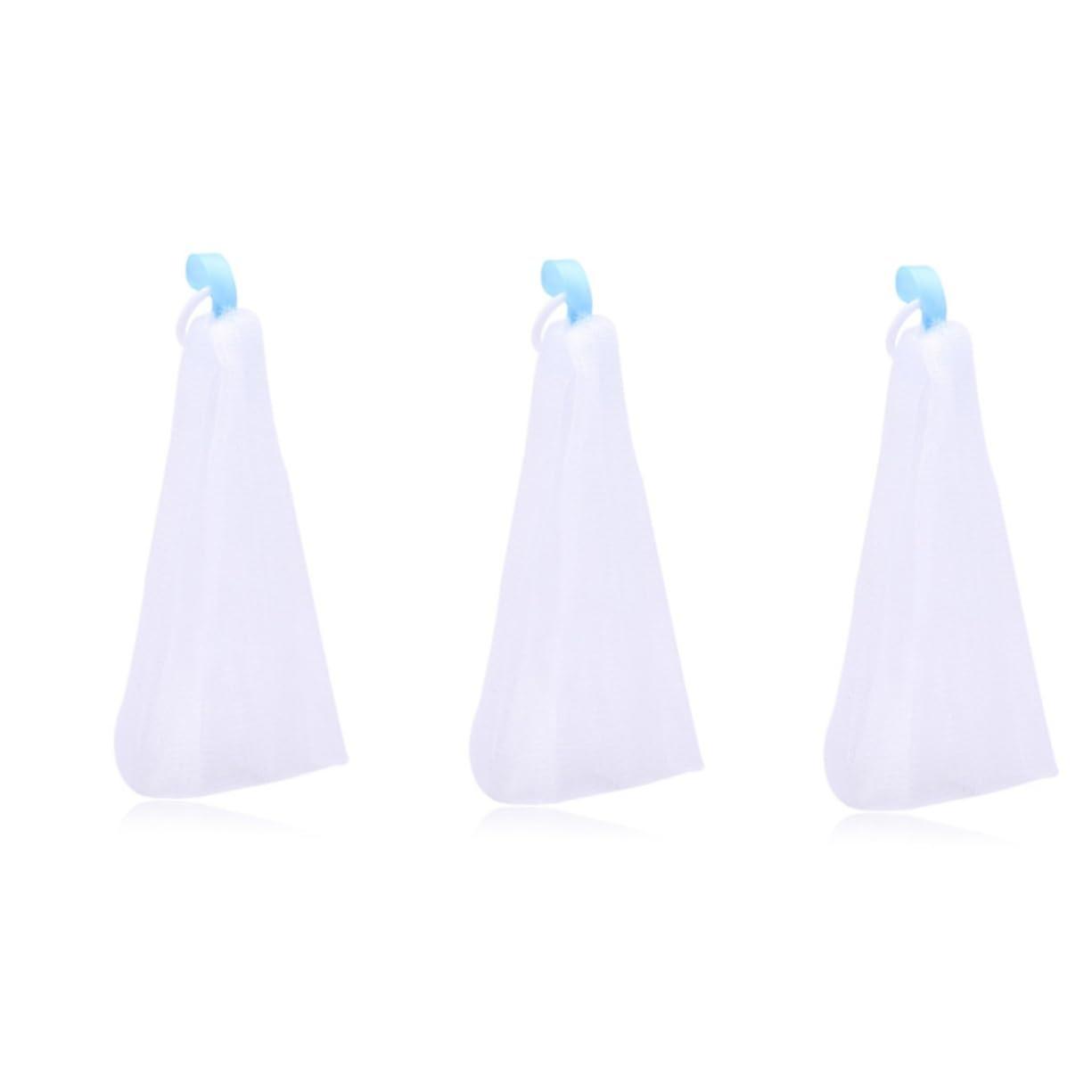 3pcs Double Layer Face Wash Foaming Net with Hanging Hook for Easy Lathering