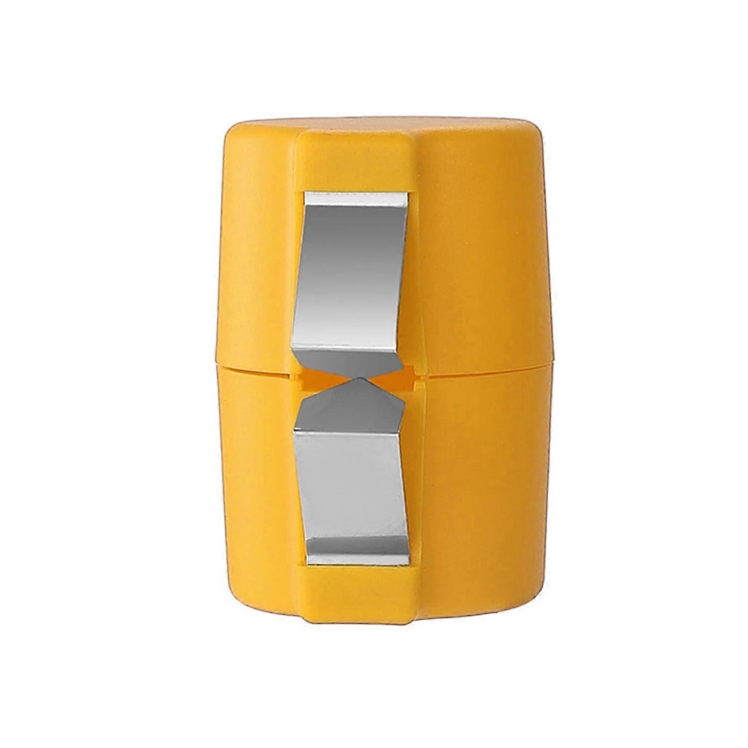 Egg Cracker Tool Stainless Steel Handheld Eggshell Opener Mess Separator for Kitchen Camping Yellow