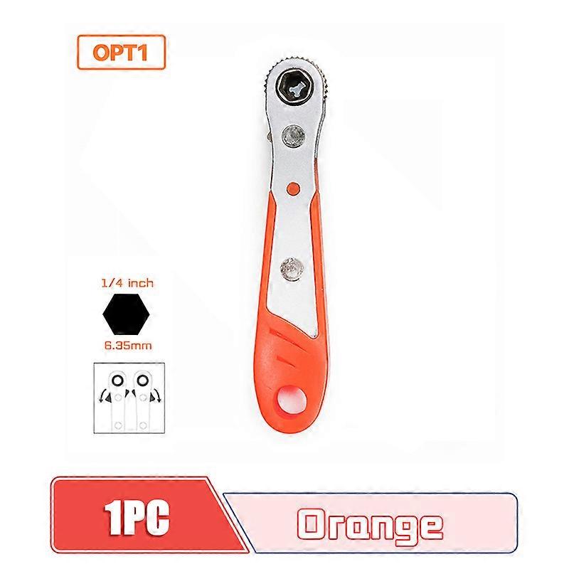 Adjustable Hexagon Ratchet Wrench 1/4" Hex Quick Release Socket Repair Tools for Single/Double Head Screwdriver Drill Bits Tool