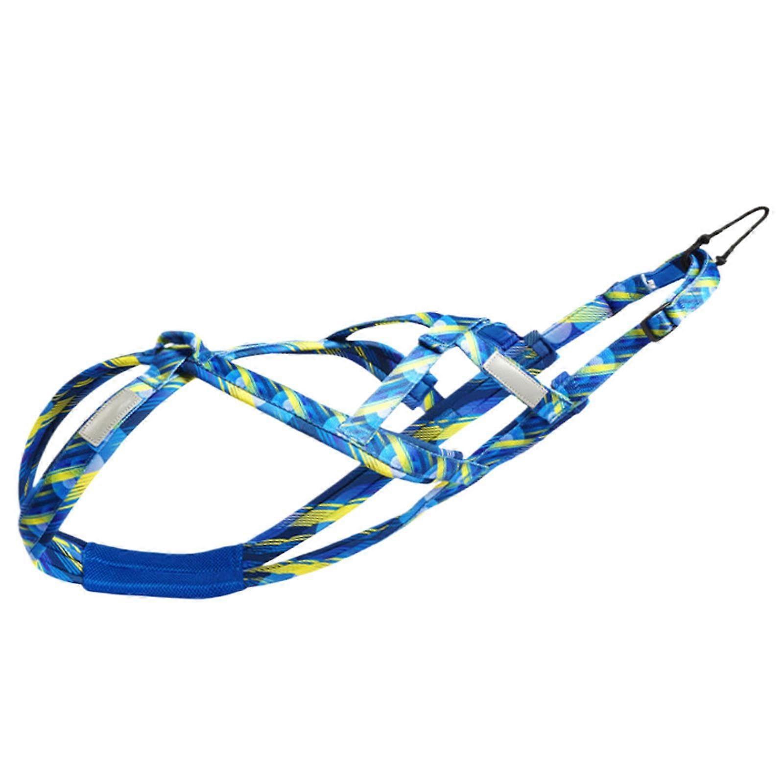 Reflective Pull Dog Harness for Large Dogs with Adjustable Fit and Thick Chest Padding, Blue 2XL