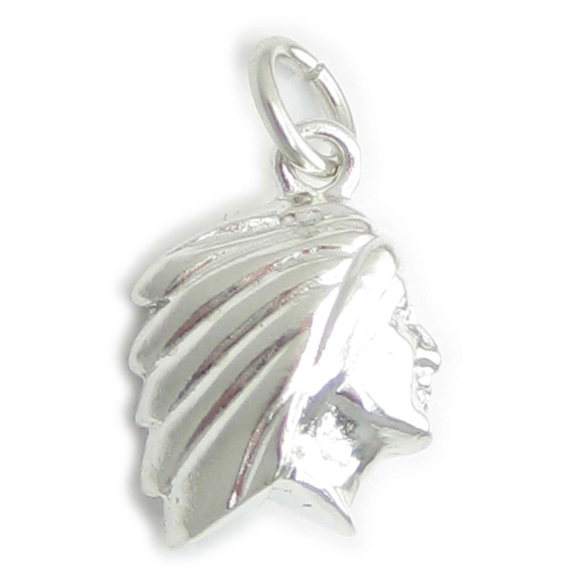 Solid Native American Indian sterling silver charm .925 x1 Indians charms