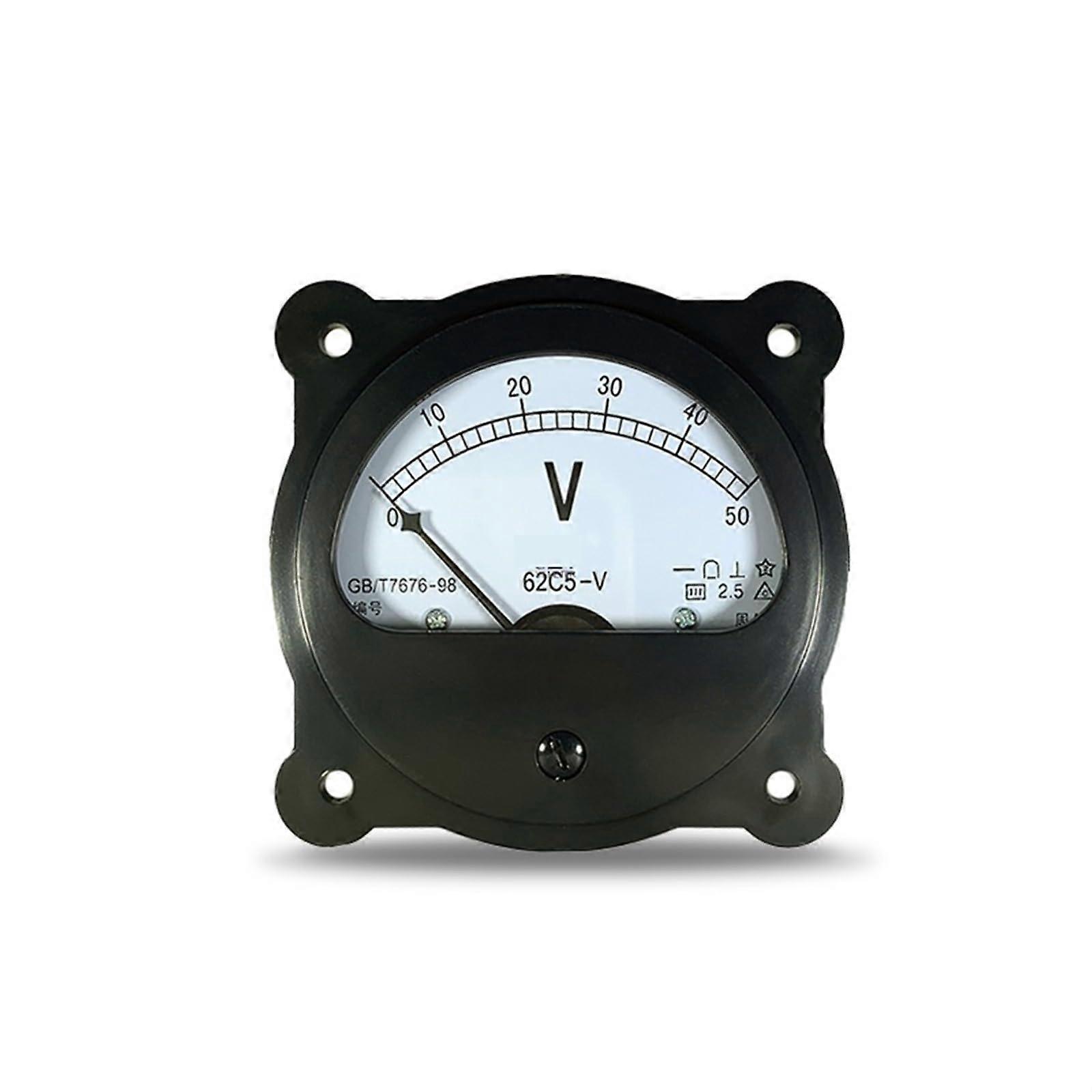 DC Voltmeter 30V Analog Panel Gauge 80mm Black Round  Accuracy Pointer Display 1Pcs