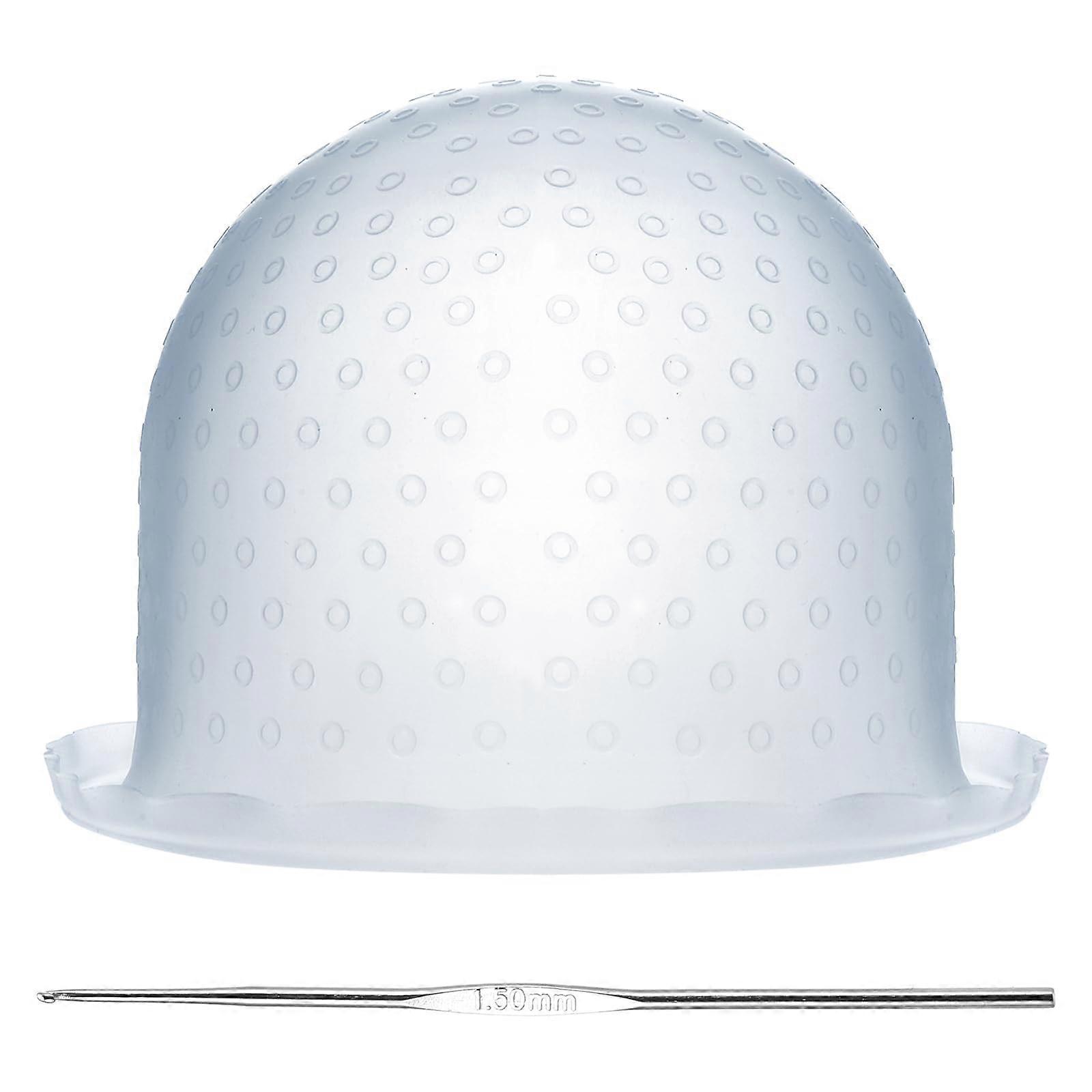 Highlighting Cap Blue Silicone with Hook Needle for Accurate Strand Selection Salon and Home Use