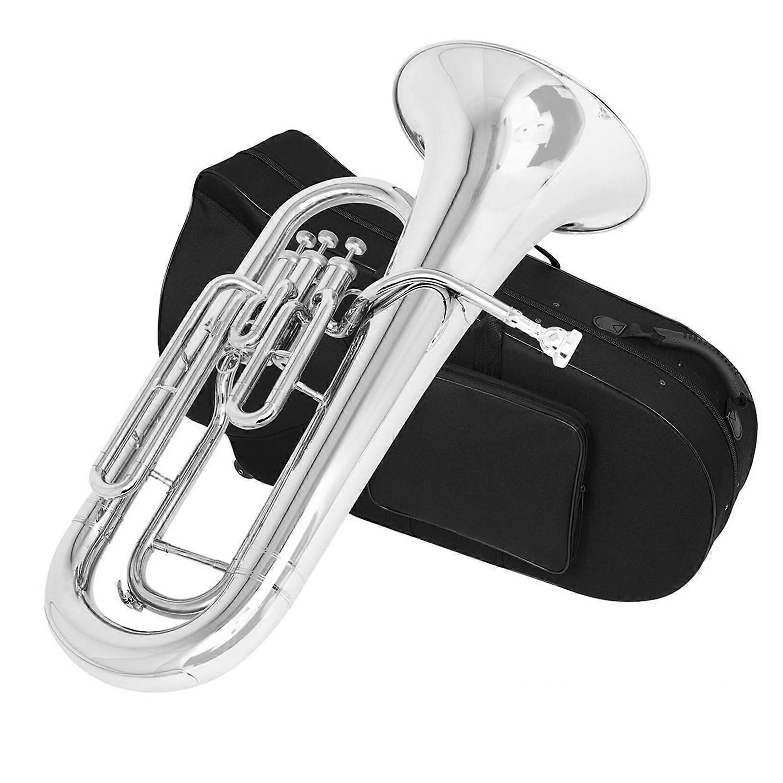 Professional Bb Brass Euphonium with 3 Keys, Clear Smooth Tone, Ergonomic Design for Beginners