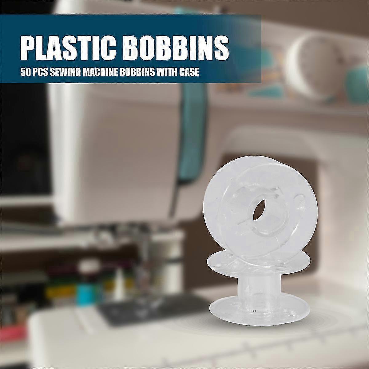 50 Pcs Sewing Machine Bobbins with Case for Singer