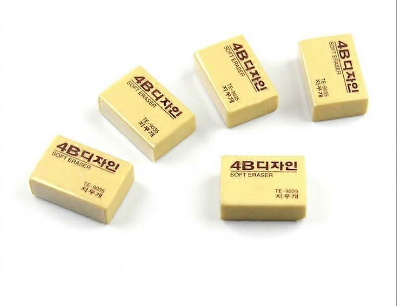 5Pcs Black Soft Rubber 4B Pencil Eraser for Drawing Writing Office School Clean Erasing Performance