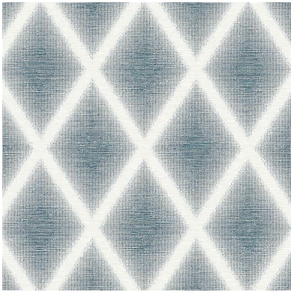 Terence Conran Blue White Trellis Wallpaper