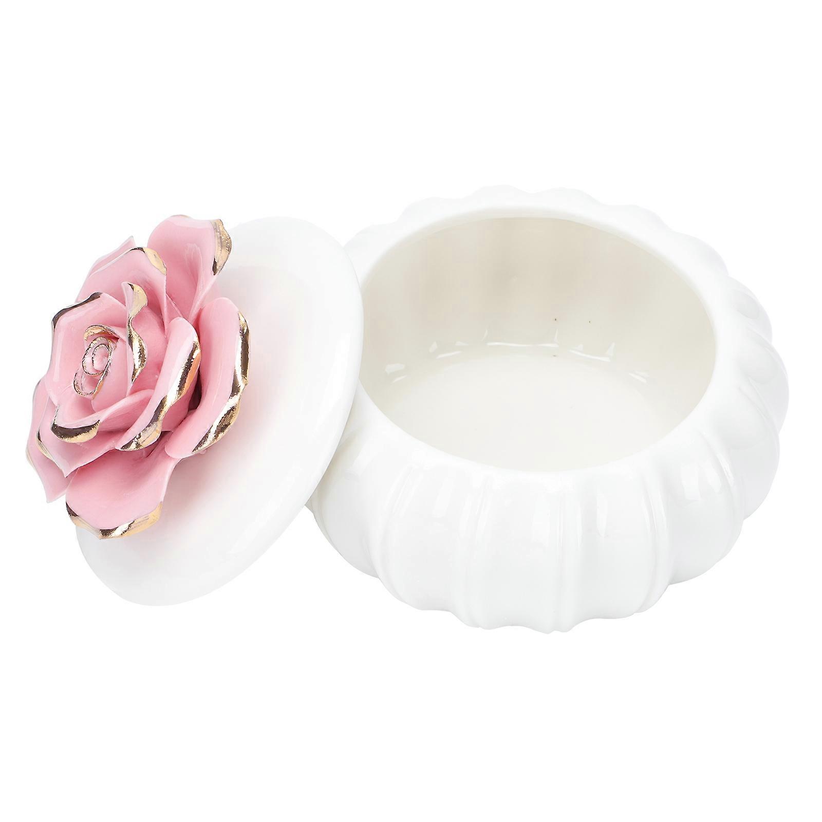 Sealed Storage Jar for Home Storage 2Pcs Pink Ceramic Craft