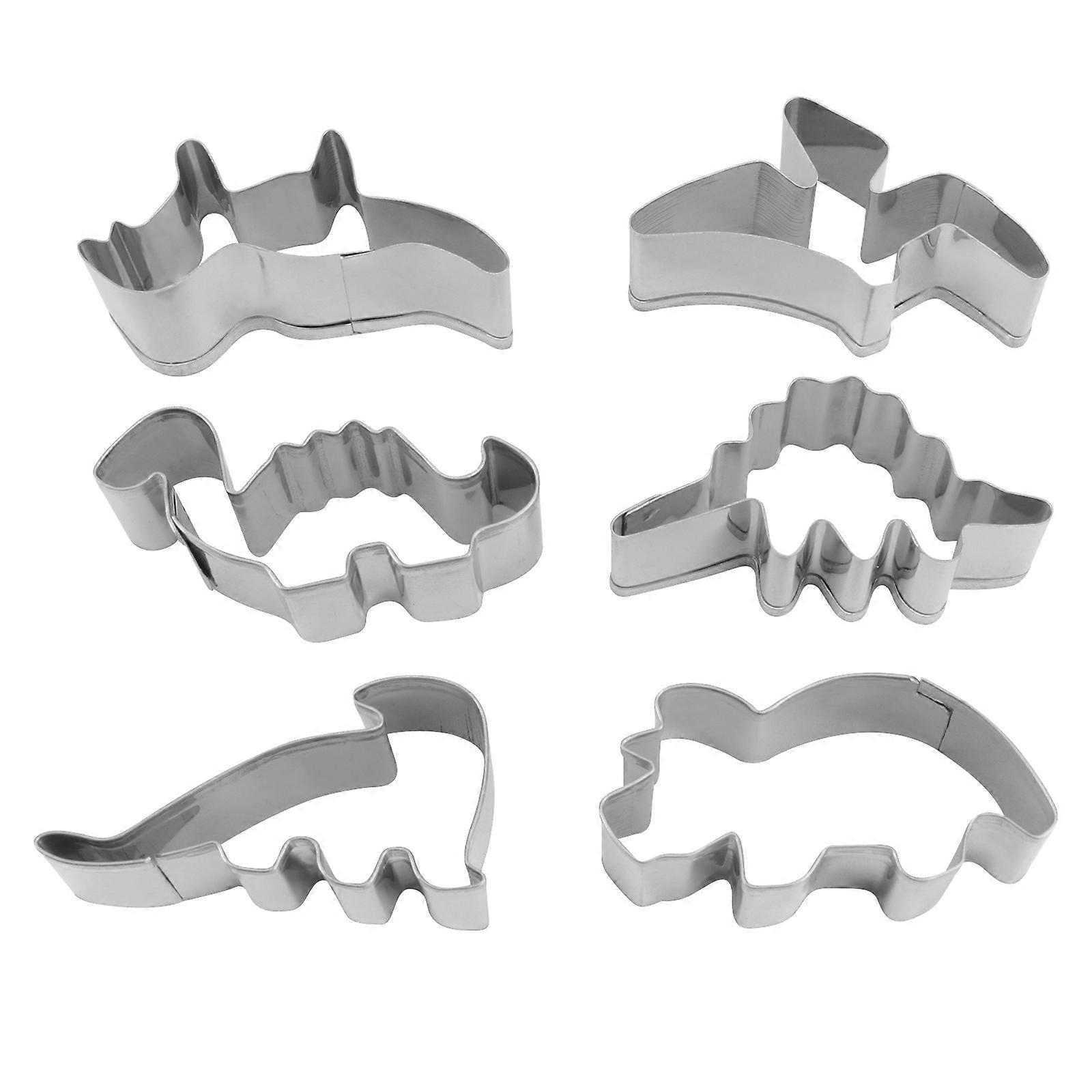 Cake Mold Dinosaur Shape Stainless Steel for Kitchen Use 6Pcs Set
