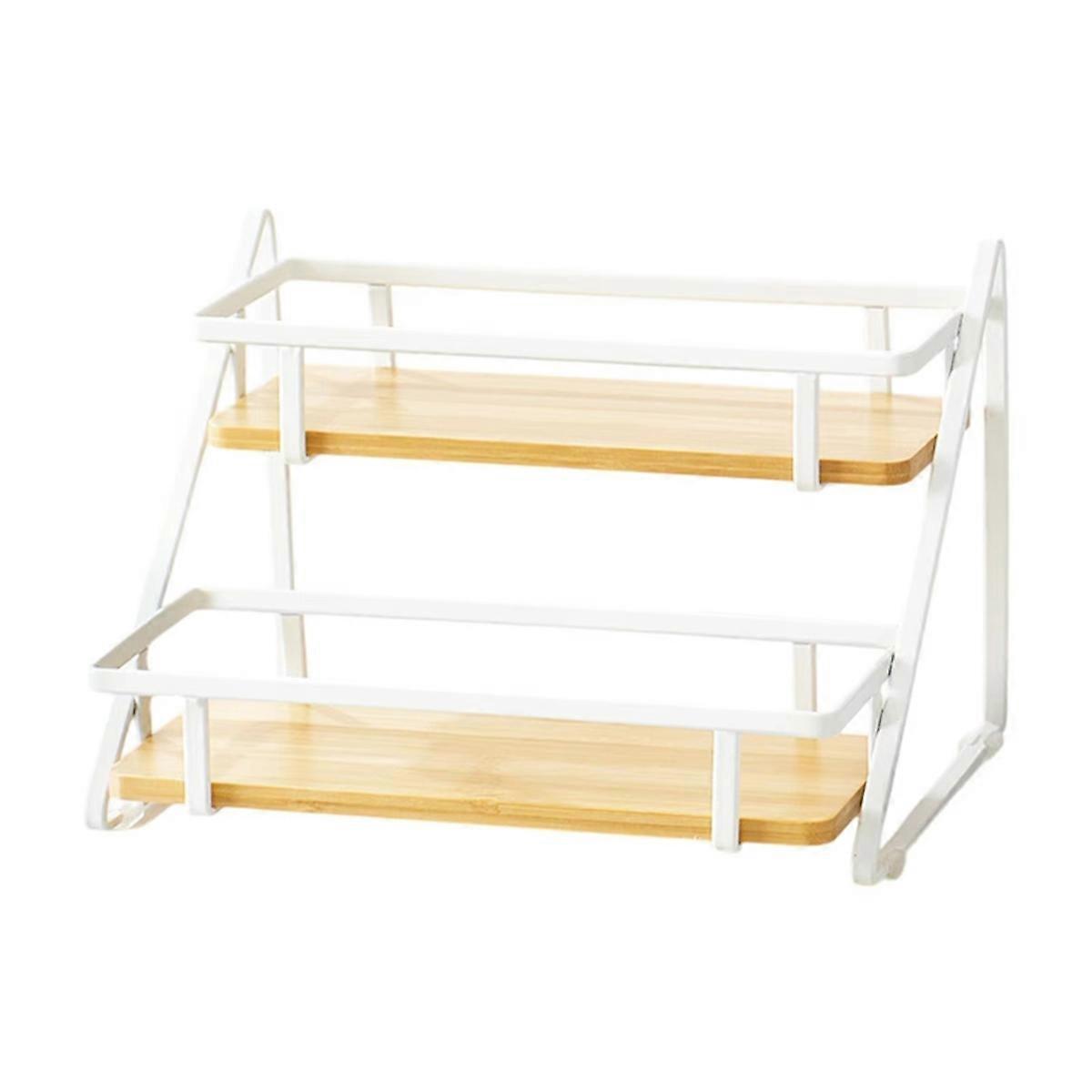 2 Layer Spice Rack Organizer - Storage for Spices white