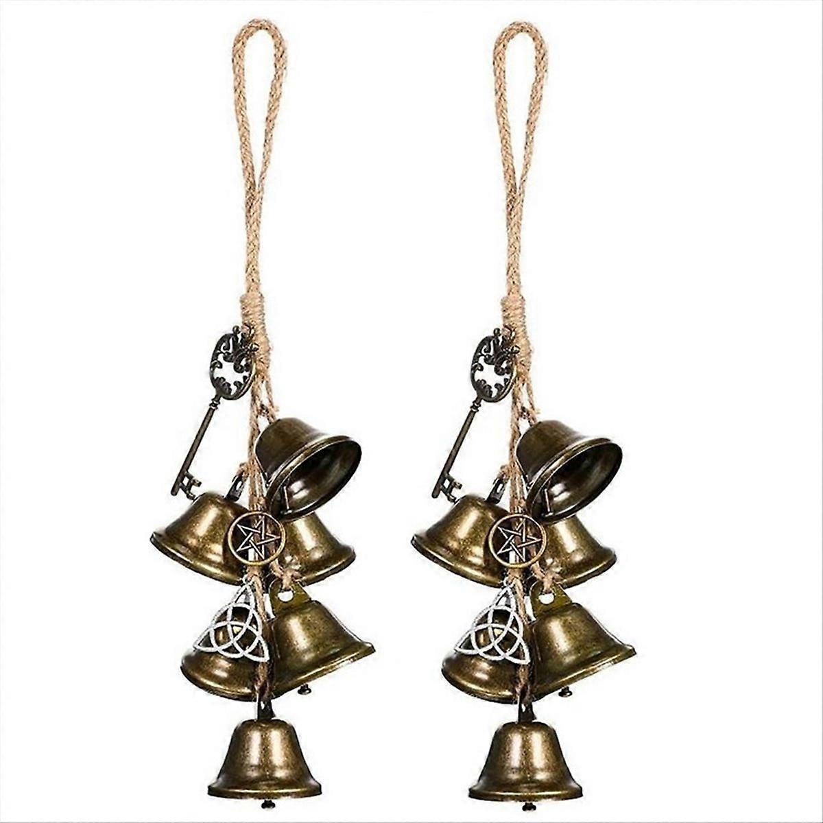2Pcs Witch Wind Chime Door Hanging Wind Chime Bell Decor