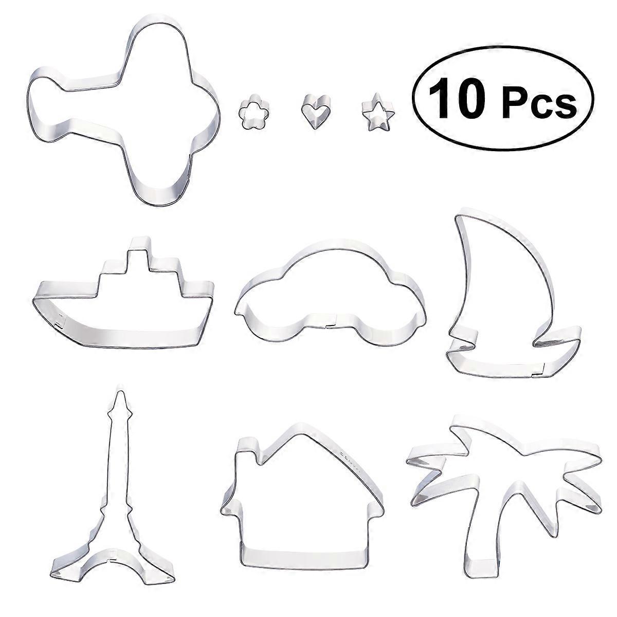 Cookie Cutters Stainless Steel Silver for Cookie Making 10Pcs Kit