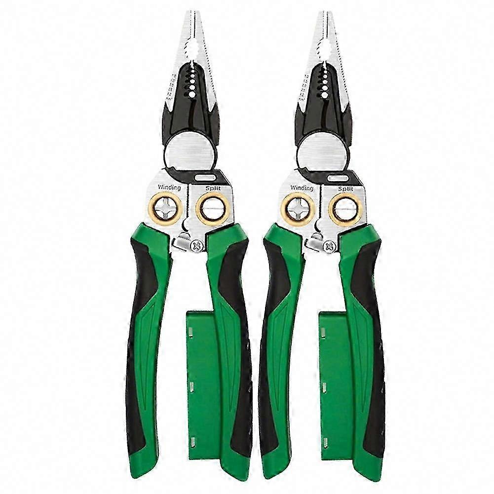 Voltage Tester Wire Stripper Pliers, Multifunctional Electrical Tool for Cutting and Pulling Wires, 2-Pack
