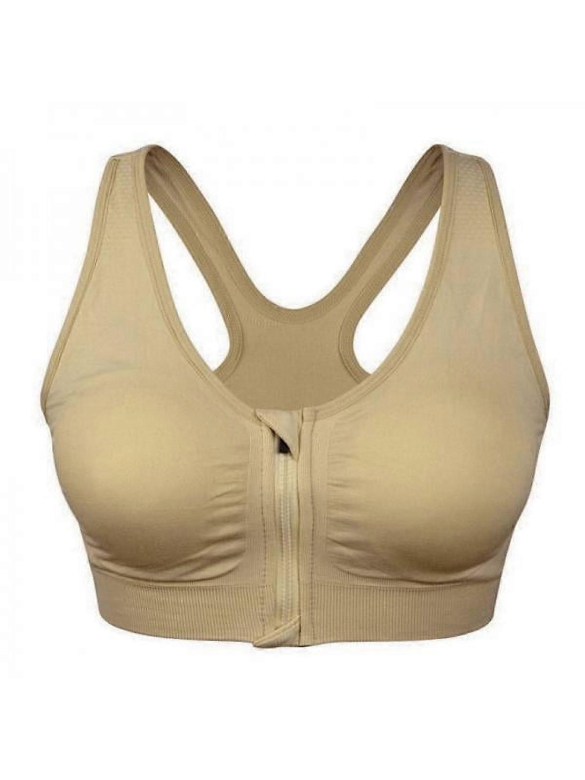 Women's Zip Front Closure Sports Bra Ultra-thin Large Bra Sports Bra Front Zipper Full Cup Padded Tops Seamless Wirefree Active Workout Gym Yoga Bras