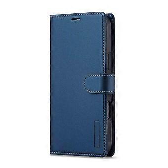 Wallet Case Leather Magnetic Flip Cover with Stand and Card Holder Blue for Samsung Galaxy S25 Plus
