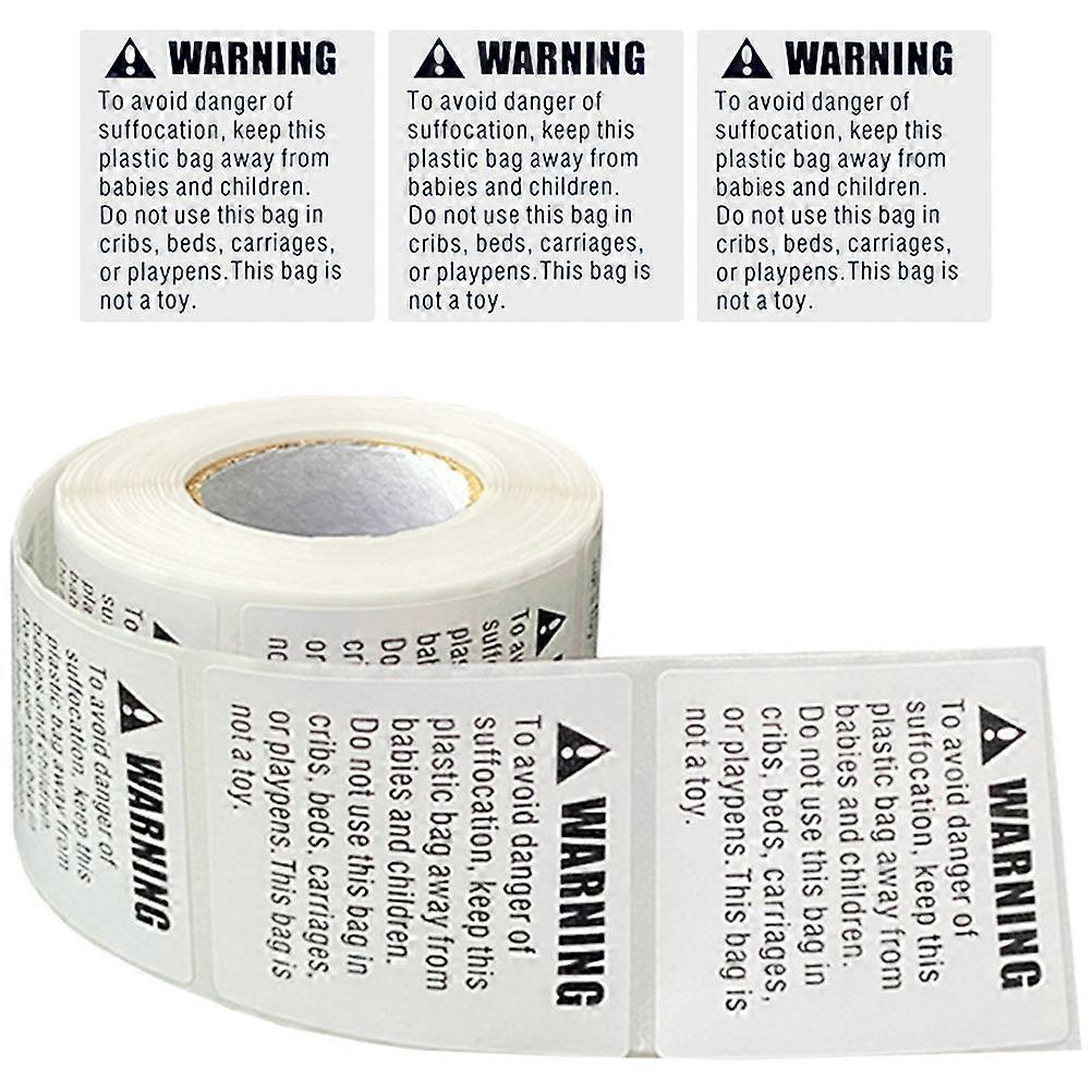 Suffocation Warning Labels Self-Adhesive Suffocation Warning Stickers with 1 Roll