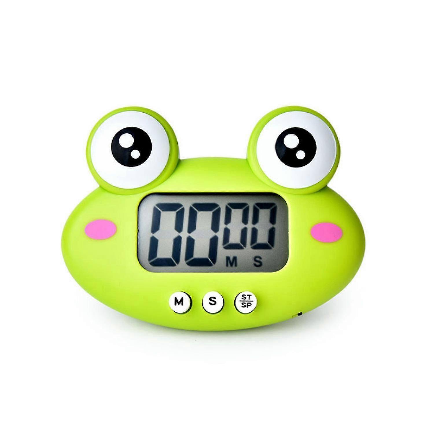 Countdown Timer Digital Cooking Timer with Magnetic LCD Large-Screen Visual Clock  Hangable Alarm Clock --- Green Frog