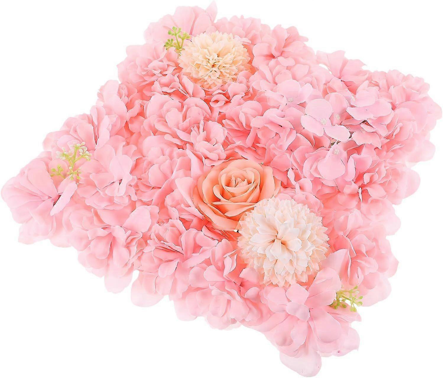 Artificial Rose Flower Wall Panel Pink Simulation Backdrop