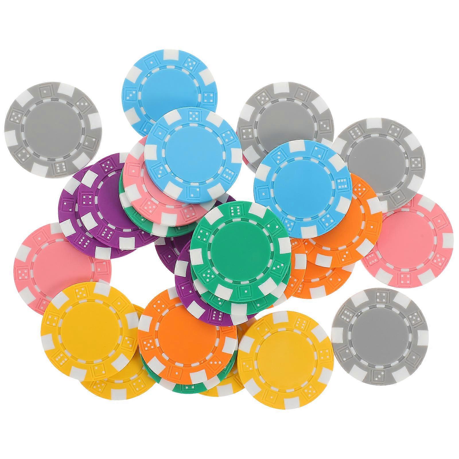 Plastic Poker Chips for Game Counting 28Pcs Round Set