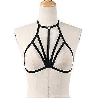 Dames elastische bandage gothic kooibeha top bodyharnas kruisbandjes lingerie Qd