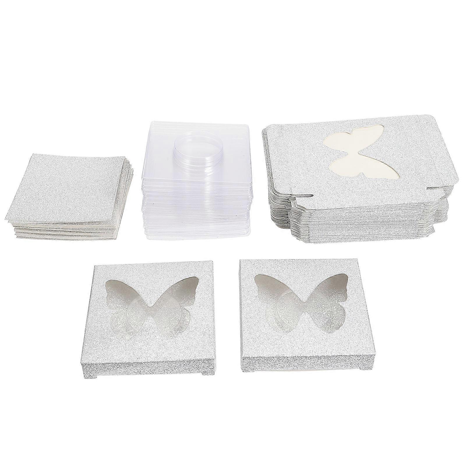 30pcs False Eyelashes Packaging Box Lash Storage Boxes Containers with Lash Tray