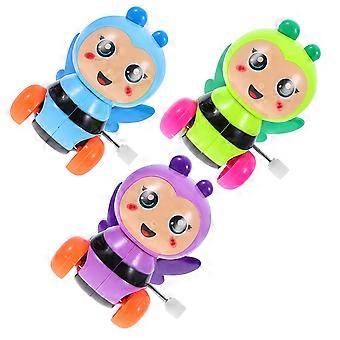 3 Stück Aufzieh-Bienenspielzeug, kreatives Cartoon-Design, bezauberndes Uhrwerk-Spielzeug, Geburtstagsgeschenk für Kinder (zufällige Farbe)