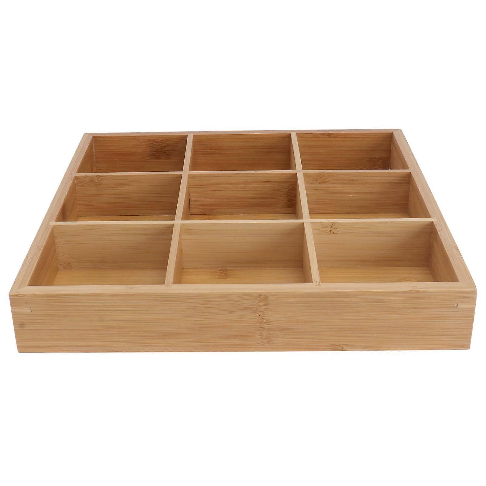 Divided Plate Bamboo Serving Tray for Storage Use 1Pcs