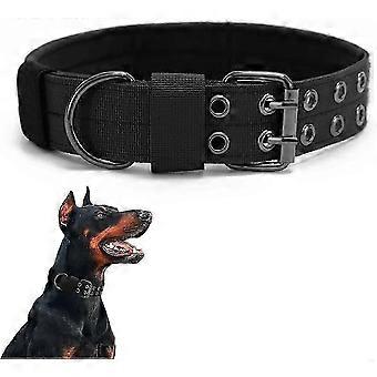 Tactical Dog Collar - Military Dog Collar Nylon Adjustable Training Dog Collar Heavy Duty Metal Buckle for Medium to Large Dogs (M, Black)