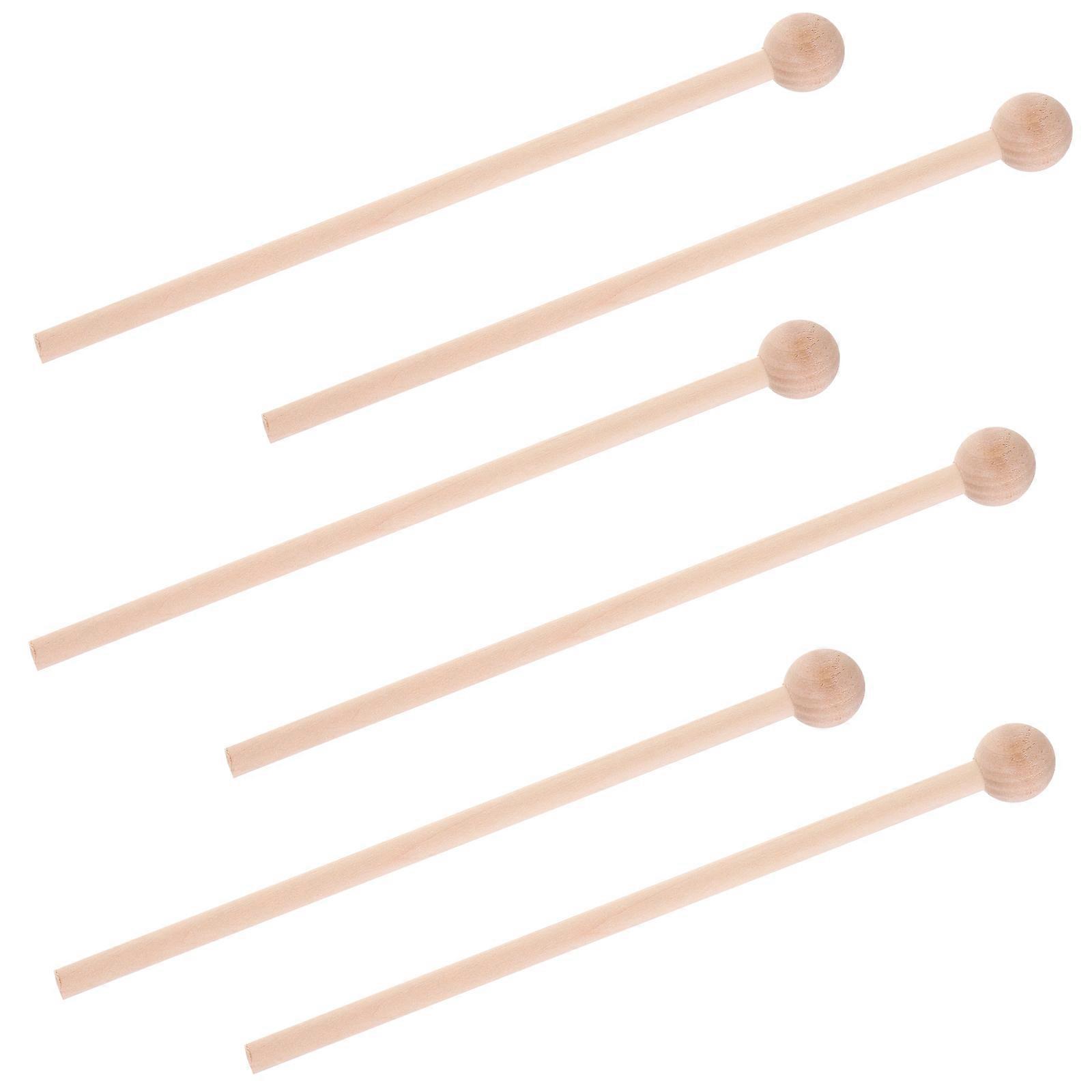 Mallets Wood Mallets for Percussion 18Pcs Set Light Brown