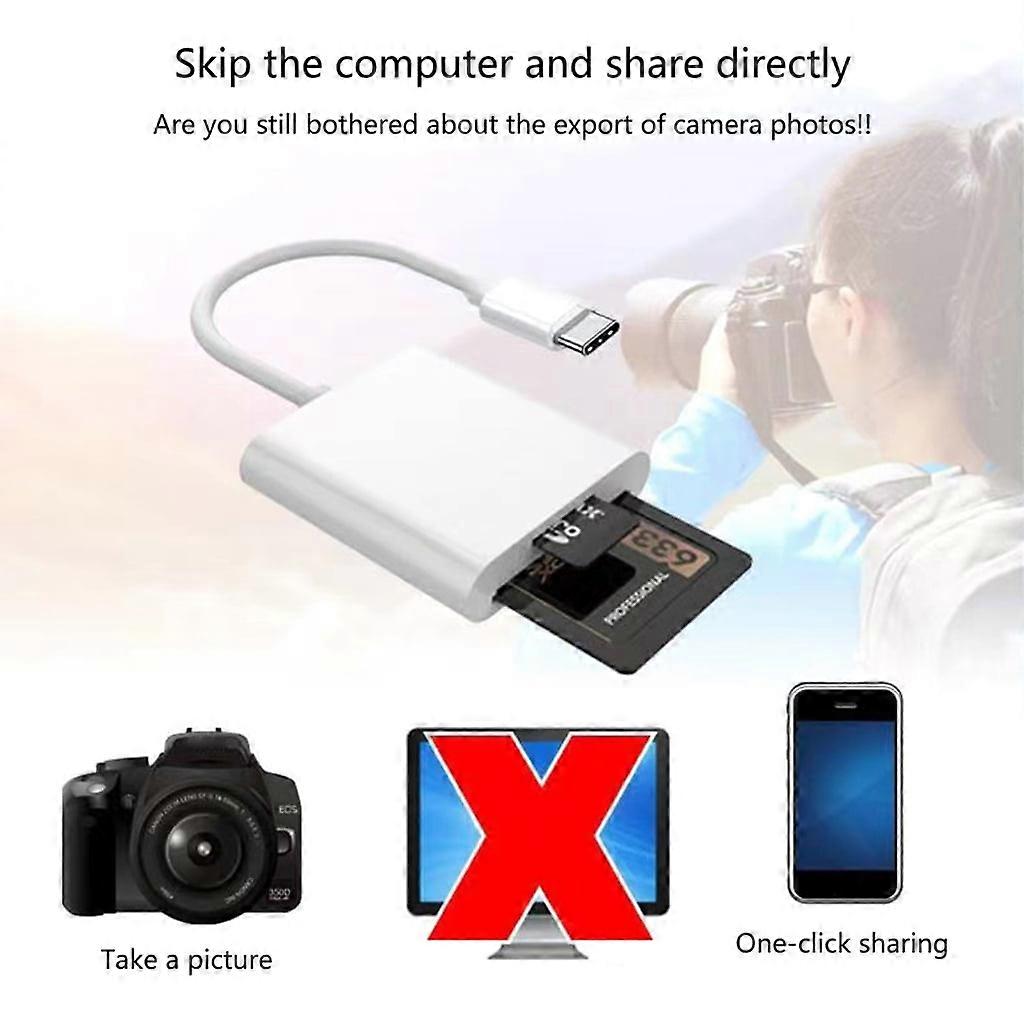 USB C To TF SD Memory Card Reader for Android and Laptop