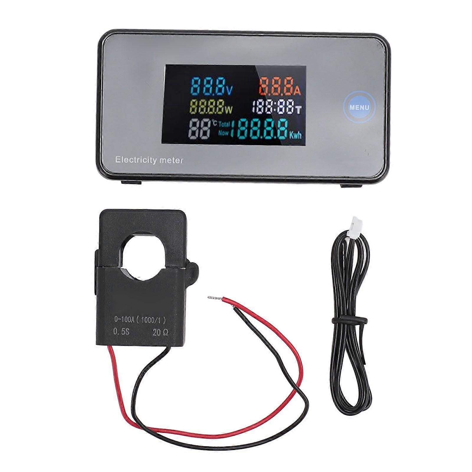 AC Digital Voltmeter Ammeter LCD Display Digital Voltage Current Meter Digital Power Multimeter with Open Type CT