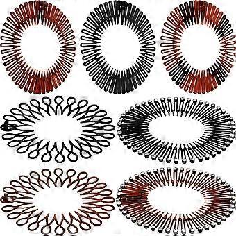 14 pièces Plein Circulaire Stretch Peigne Flexible Cercle Peigne Plein Circulaire Dentseau En Plastique Enveloppe De Cheveux Porte-Bandeau Pour Femmes G