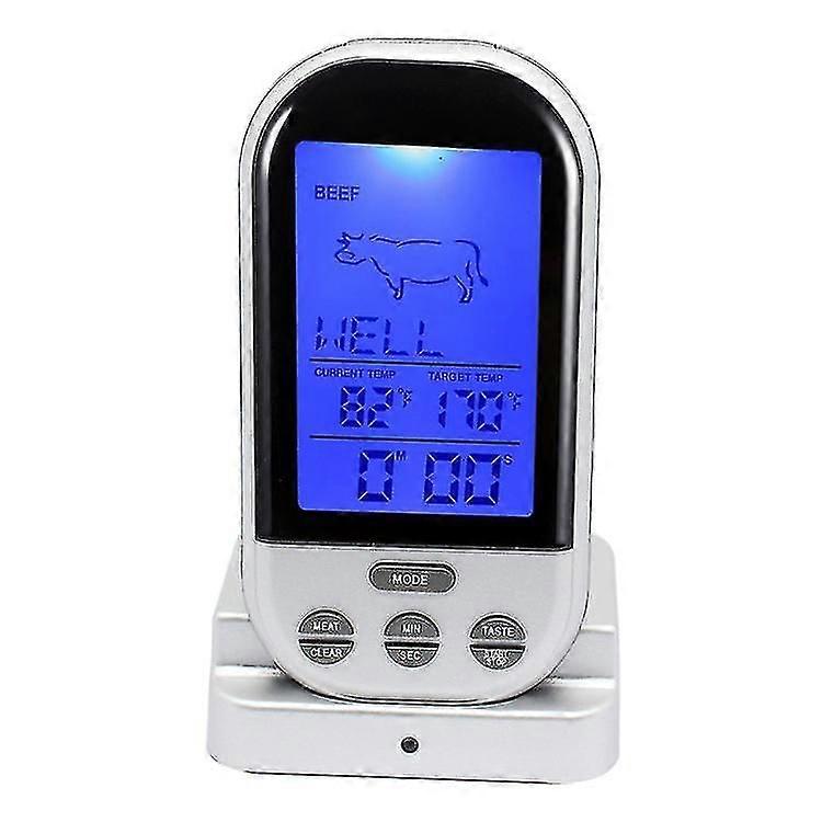Wireless Barbecue Food Thermometer Kitchen Cooking Wireless Base Bbq Barbecue Fork Timer