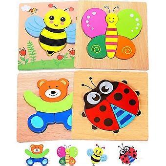 Toddler Wooden Puzzles for 2 3 Years Old Boys & Girls, Animal Jigsaw Puzzles Board Learning Educational Toy