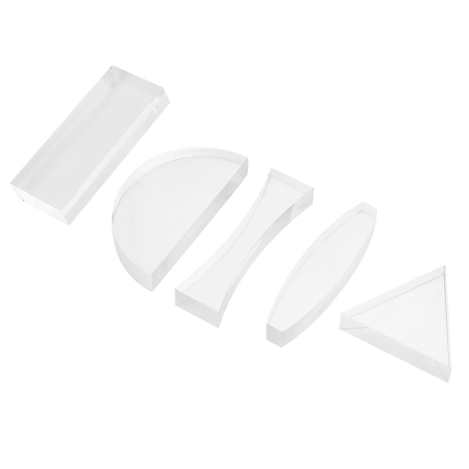 5 Pcs Optical Lens Concave Convex Lens Basic Physics Teaching Optical Lens