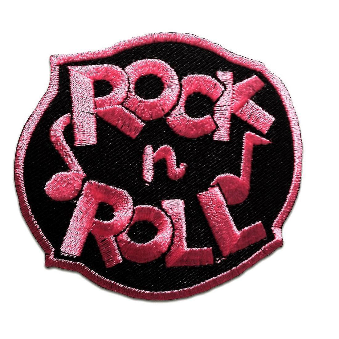 Patch - Rock N Roll - rose - 7,5 x 7 cm - Appliques Patchs