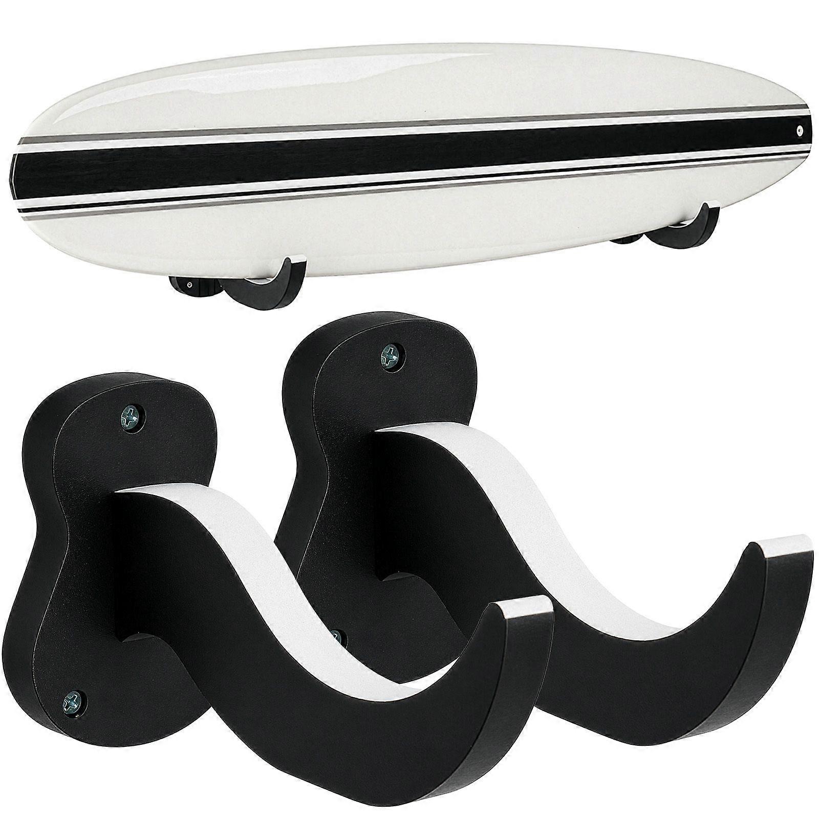 2pcs Wall-Mounted Surfboard Rack with Protective Padding, Multi-Functional Surfboard Storage Rack