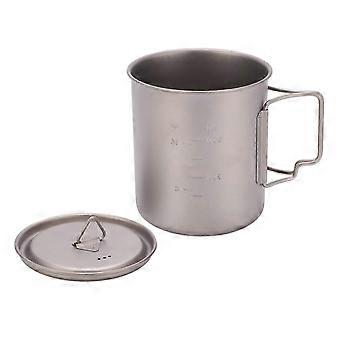 DTCY 750ml Outdoor Titanium Water Mugs With Folding Handles Portable Camping Titanium Water Cup 26-27