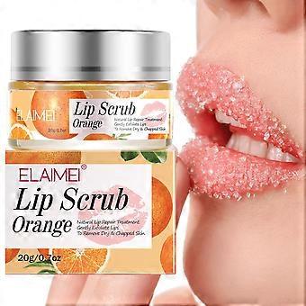 Lip Scrub for Dry and Chapped Lips - Gentle Exfoliating Polish with Light Orange Scent